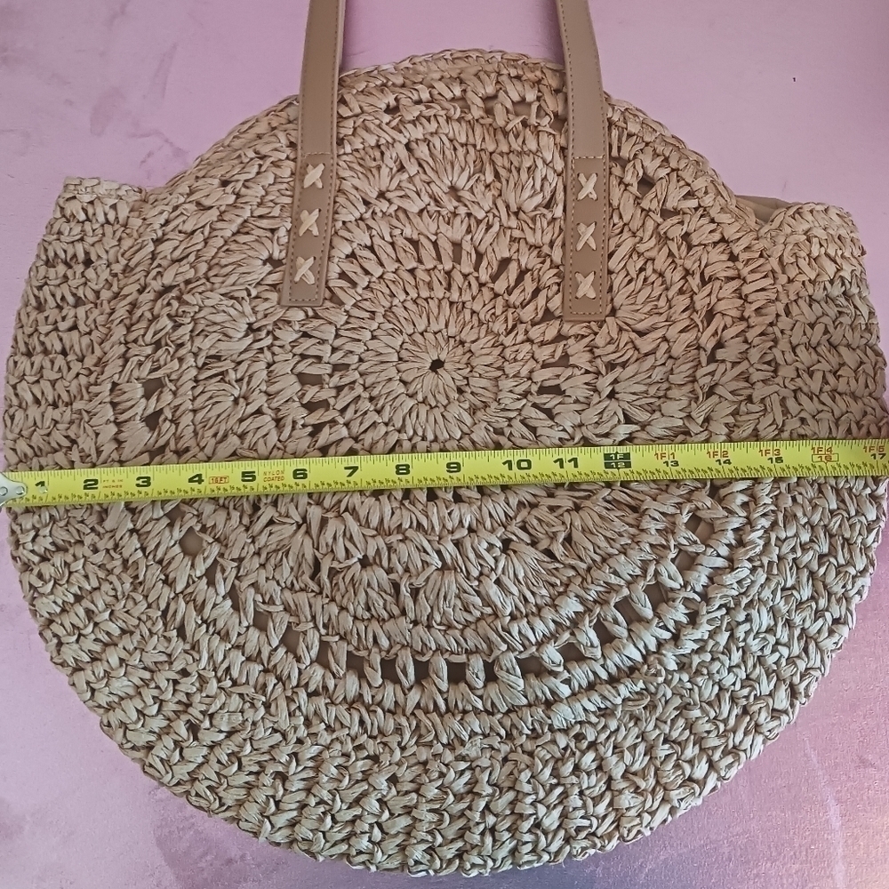 Geometric Pattern Beach Bag In Brown - Picture 6 of 7
